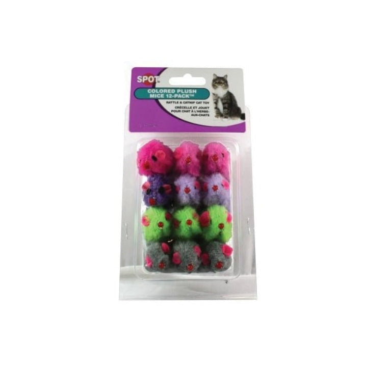 لعبة فئران محشوة للقطط من سبوت 12 قطعة متعدد الألوان