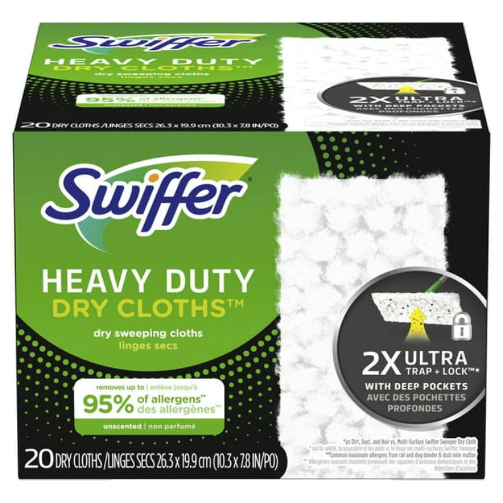 Swiffer Dry Cleaning Pad for Vacuum Cleaner 20 Pieces White