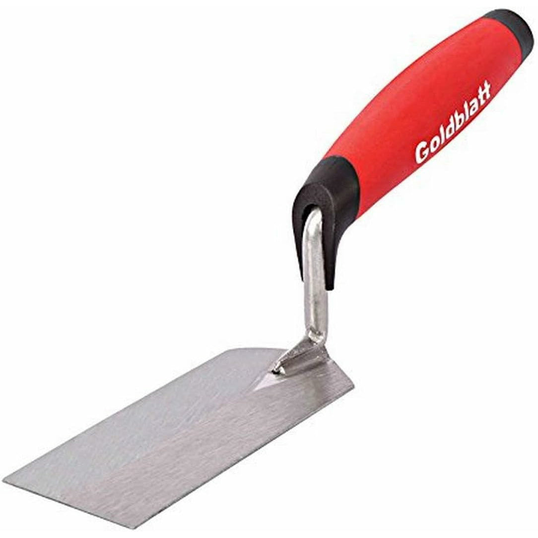 Goldblatt Margin Trowel with Plastic Handle, 5x2 Inch - Silver and Red