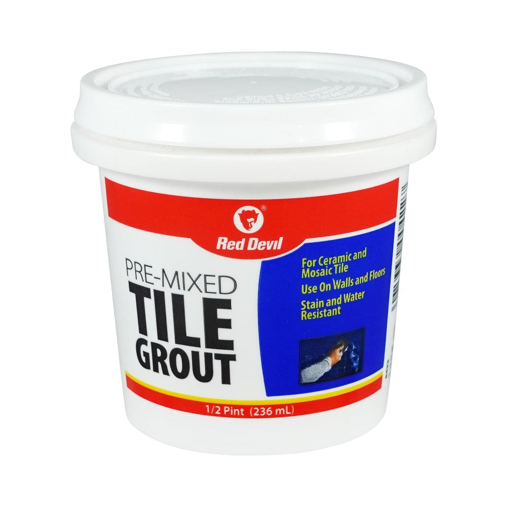 طلاء بلاط من الأكريليك اللاتكس من ريد ديفل، 1/2 باينت، أبيض