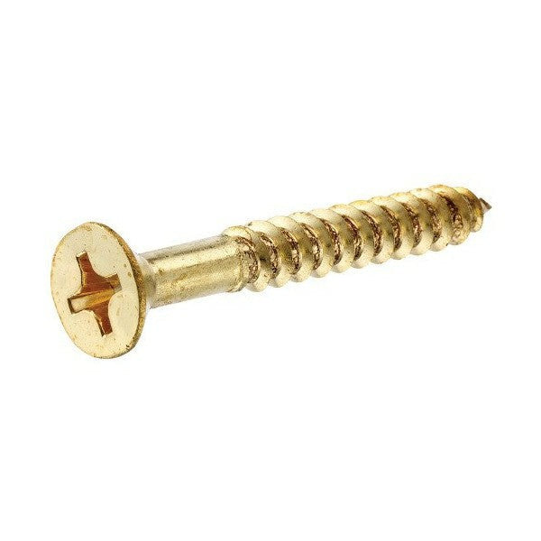 Hillman Brass Flat Head Wood Screw, 6x1/2 in., 100 Count