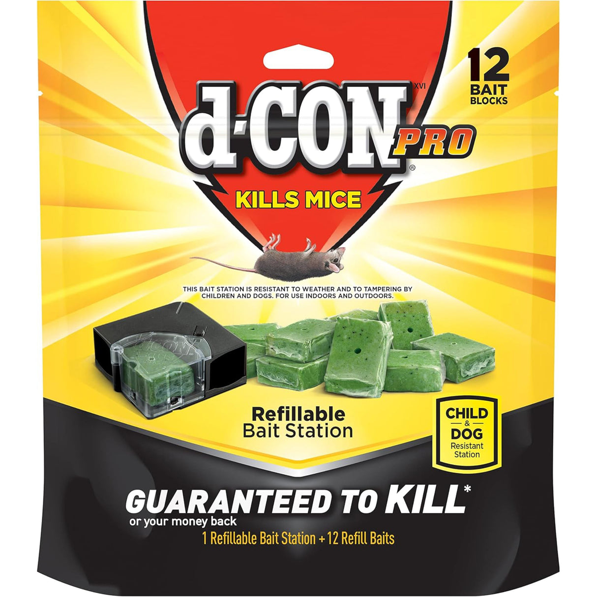 D-Con Corner Refillable Mouse Bait Station 12 Pack