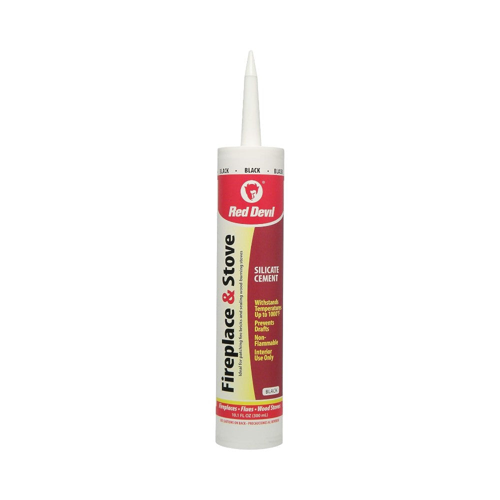 Red Devil Silicate-Based Repair Sealant, 10.1 oz., Fireplace and Stove Compatible, Black