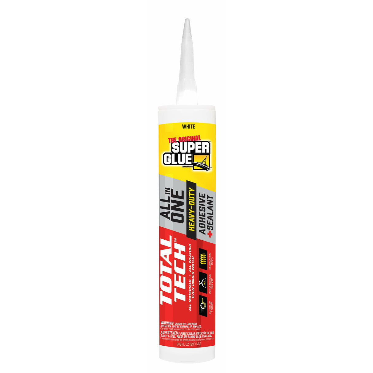 Super Glue Total Tech Sealant and Sealant, White, 9.8 oz