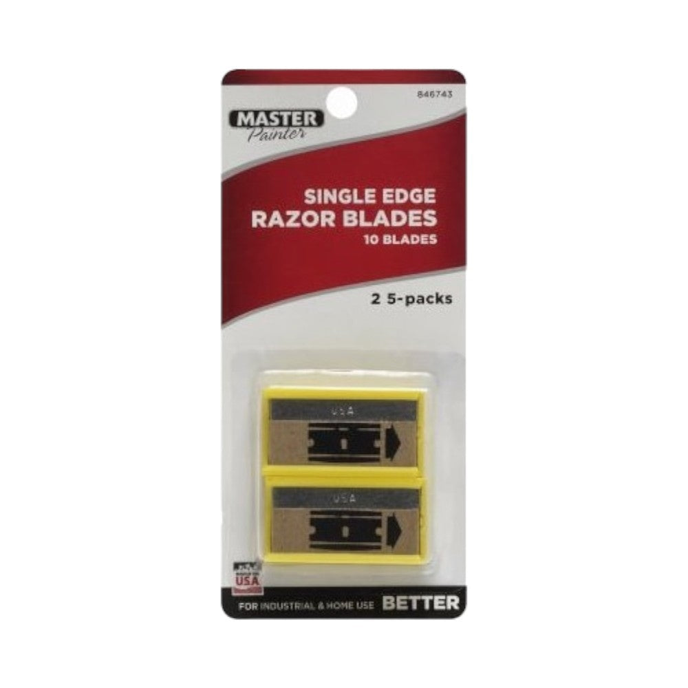 شفرة حلاقة فولاذية بحافة واحدة مع موزعات بلاستيكية، من ماستر بينتر، 10 قطع، متعدد الألوان