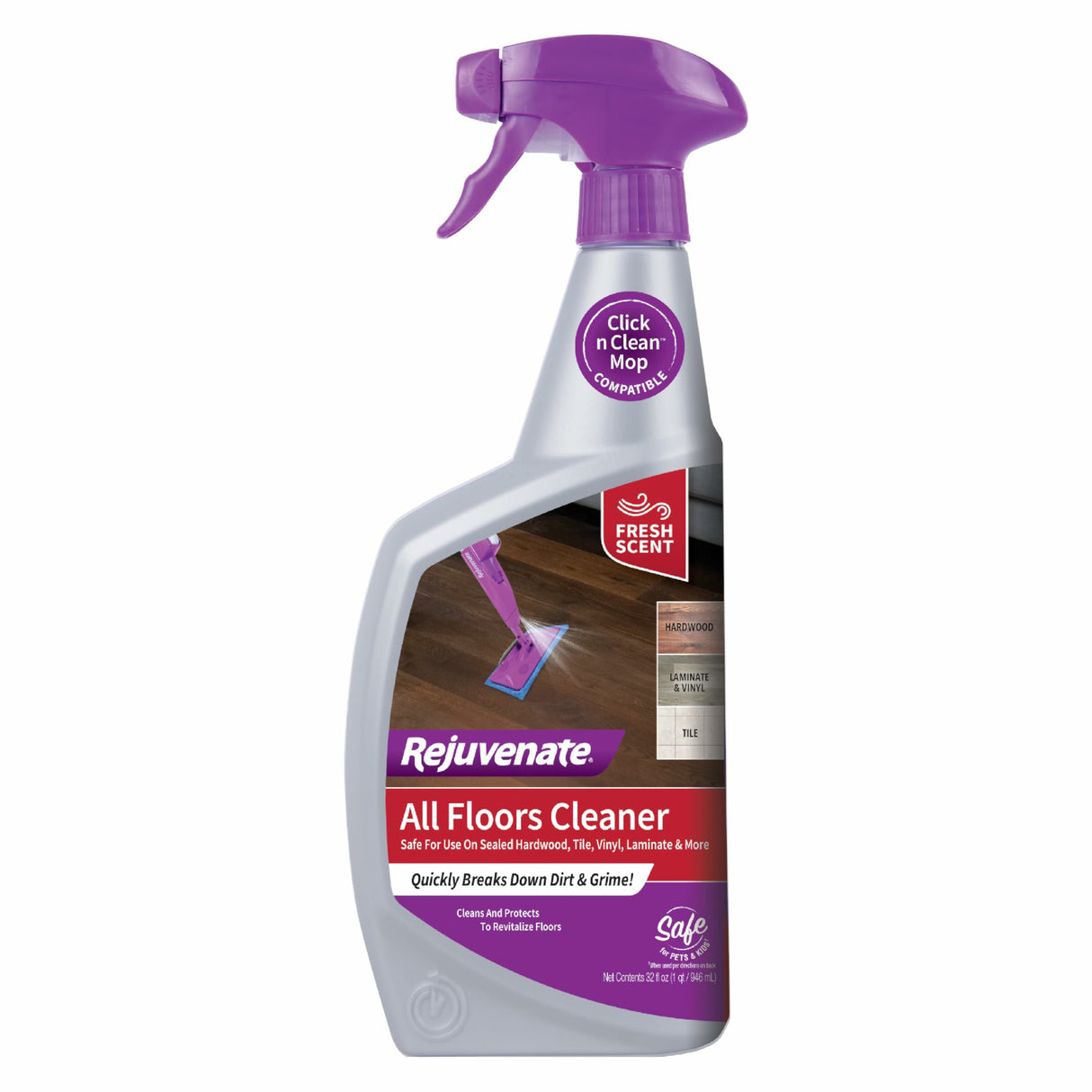 Rejuvenate High Performance Floor Cleaner, Fresh Scent, 32 oz