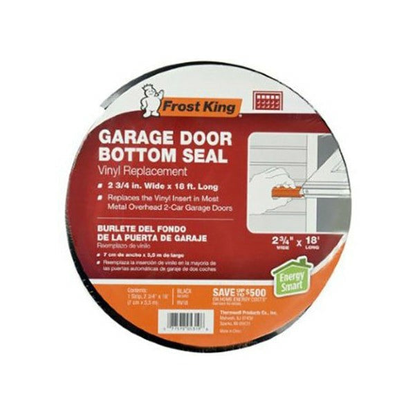 عازل فروست كينج لباب الجراج مقاس 2-3/4 بوصة × 18 قدمًا، أسود