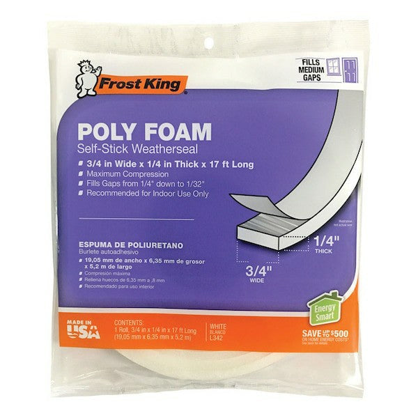 3/4x1/4 WHT Foam Tape