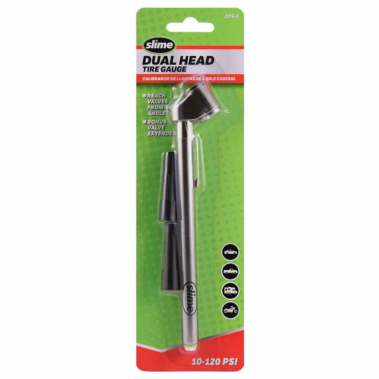 10-120 psi Dual Head Pencil Gauge w/Bonus Ext