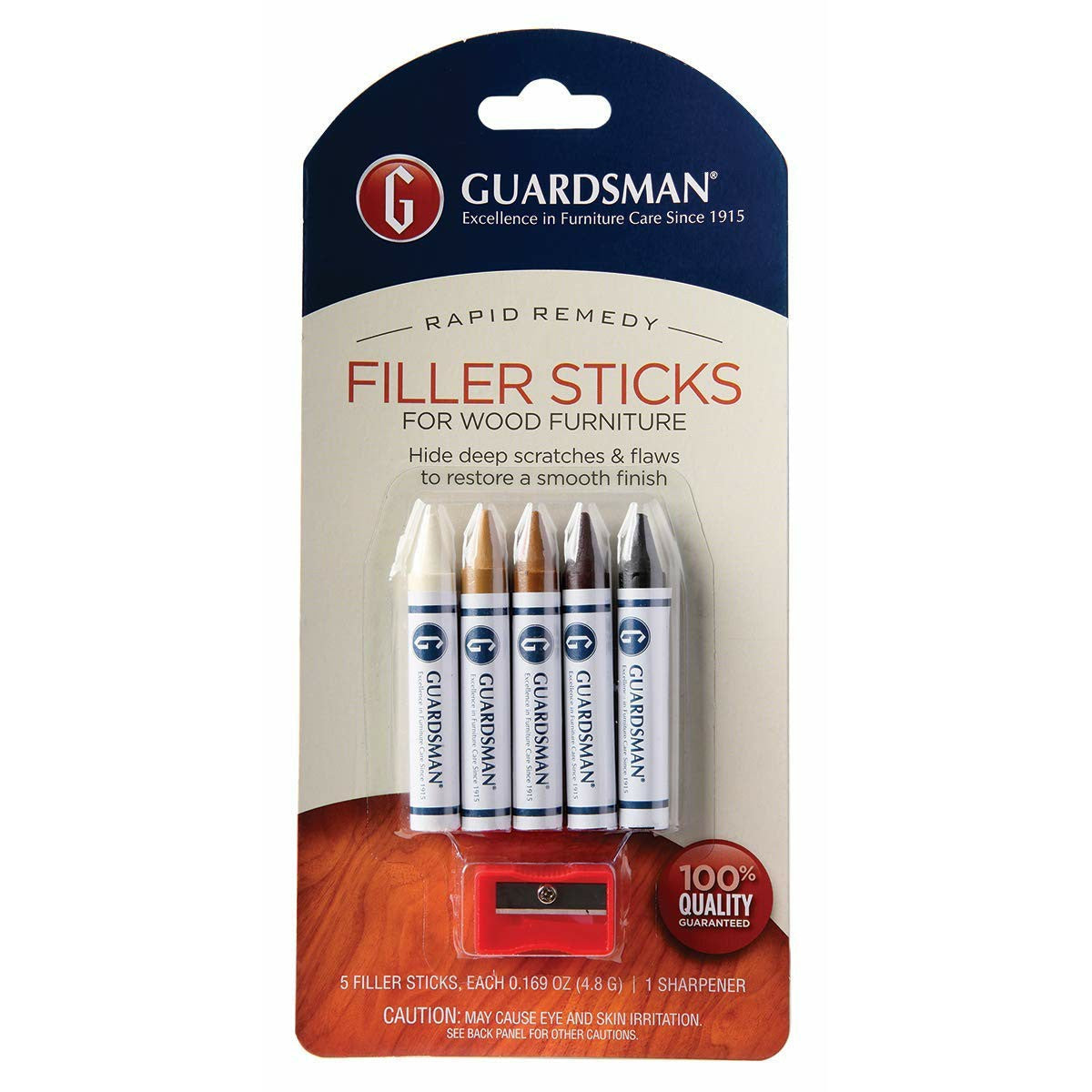 Guardsman Wood Furniture Scratch Filler Pens with Sharpener, 5 Colors