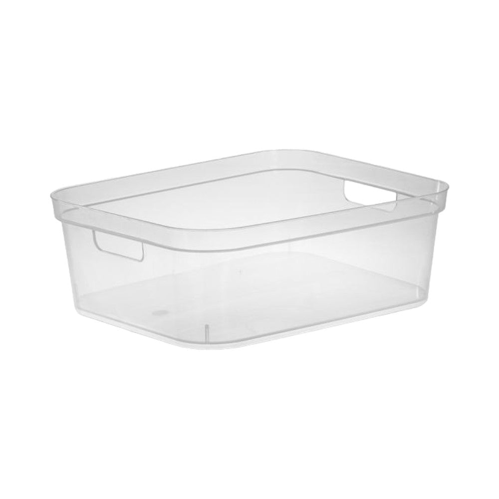 سلة تخزين بلاستيكية قصيرة من ستيرلايت، شفاف