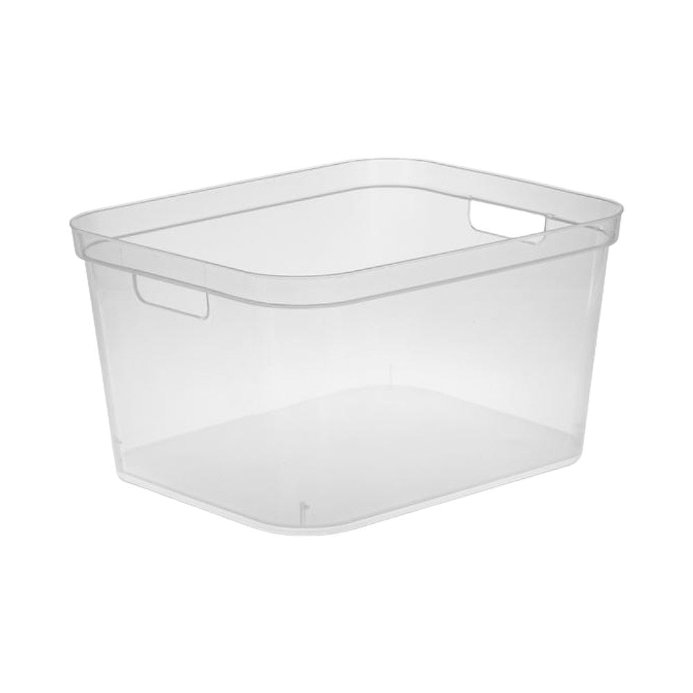سلة تخزين بلاستيكية طويلة من ستيرلايت، شفاف