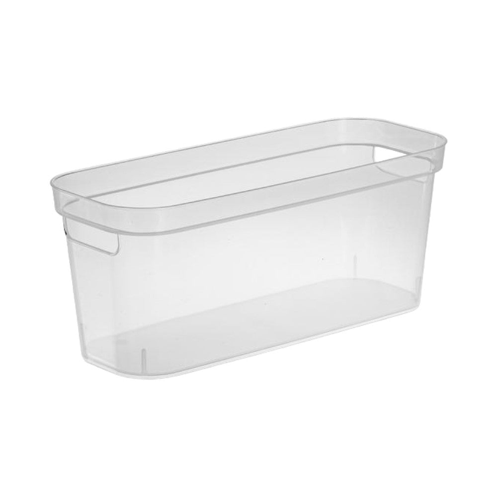 سلة تخزين بلاستيكية ضيقة من ستيرلايت، شفاف