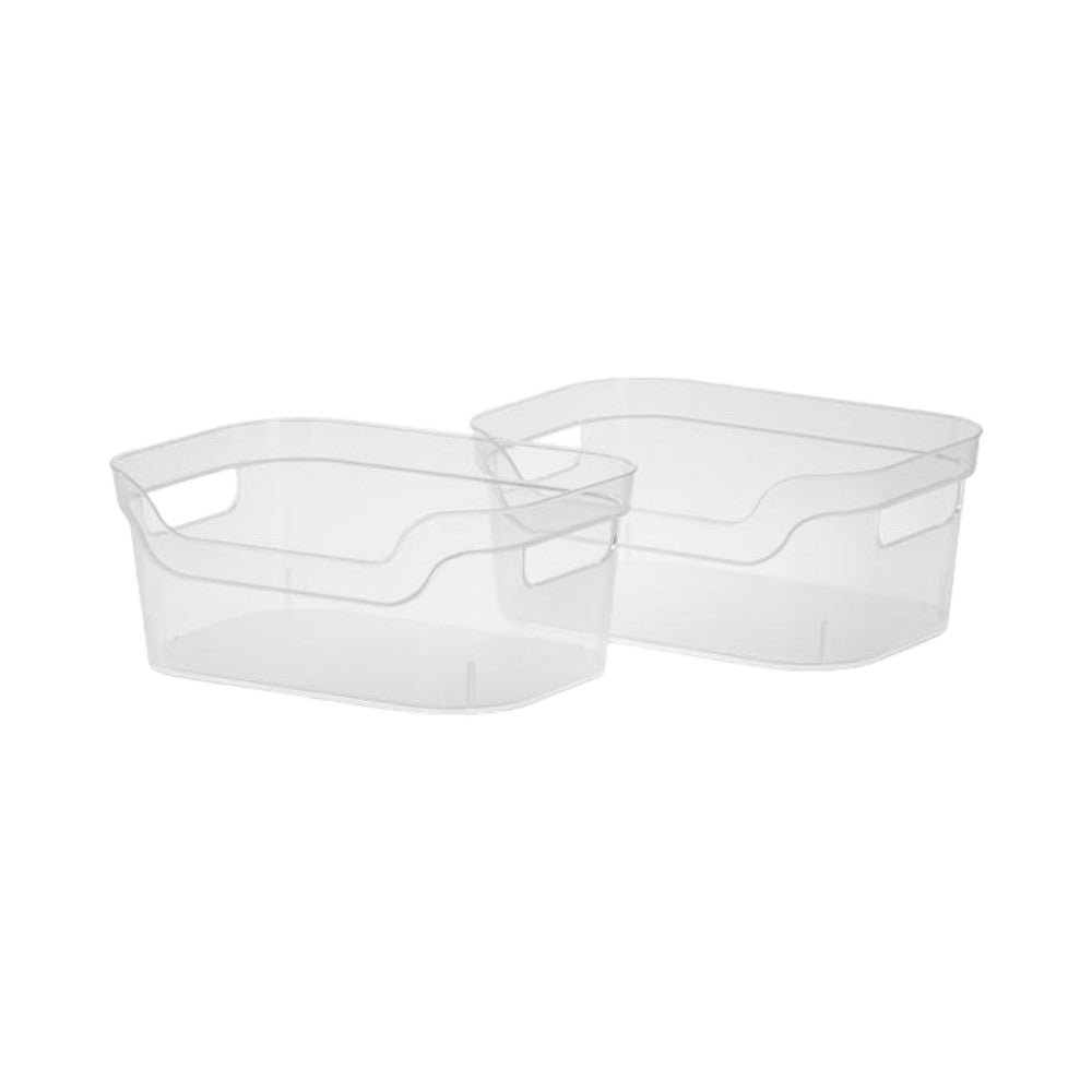 سلة بلاستيك مفتوحة صغيرة من ستيرلايت، 2 قطعة، شفاف