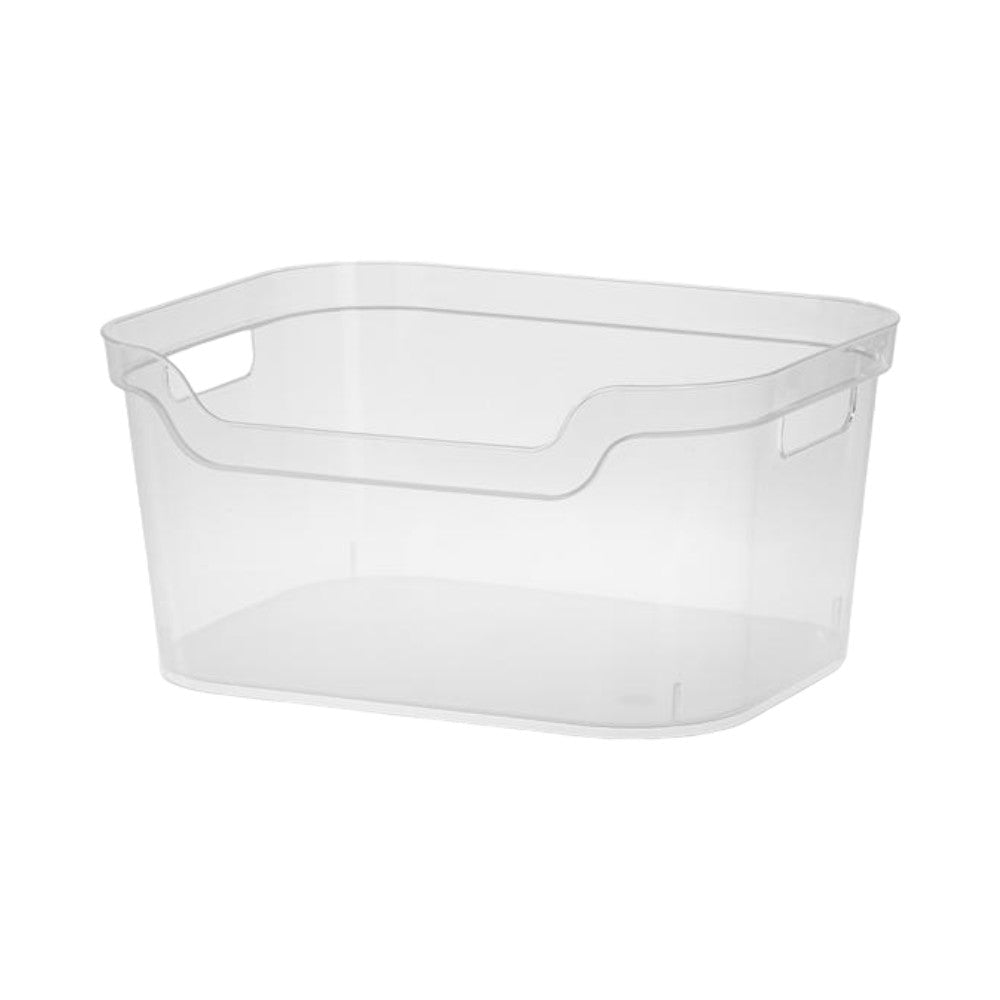 سلة بلاستيكية مفتوحة كبيرة من ستيرلايت، شفاف