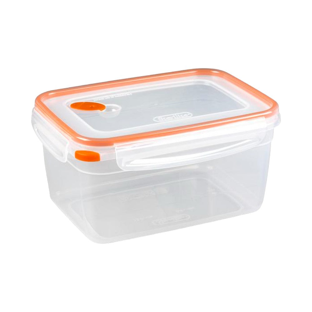 حاوية طعام بلاستيكية مستطيلة من ستيرلايت، سعة 12 كوب، شفاف وبرتقالي