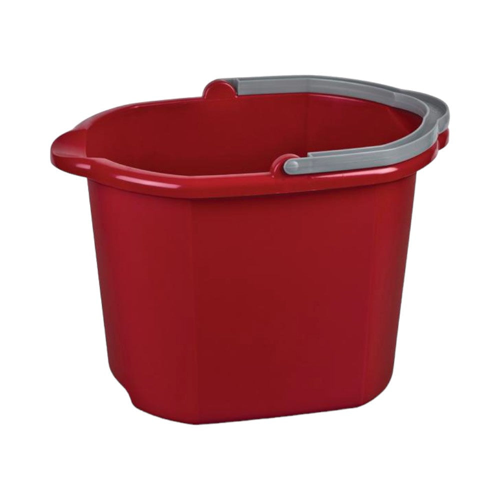 دلو بلاستيكي مزدوج الفوهة من ستيرلايت، سعة 4 جالون، أحمر ورمادي