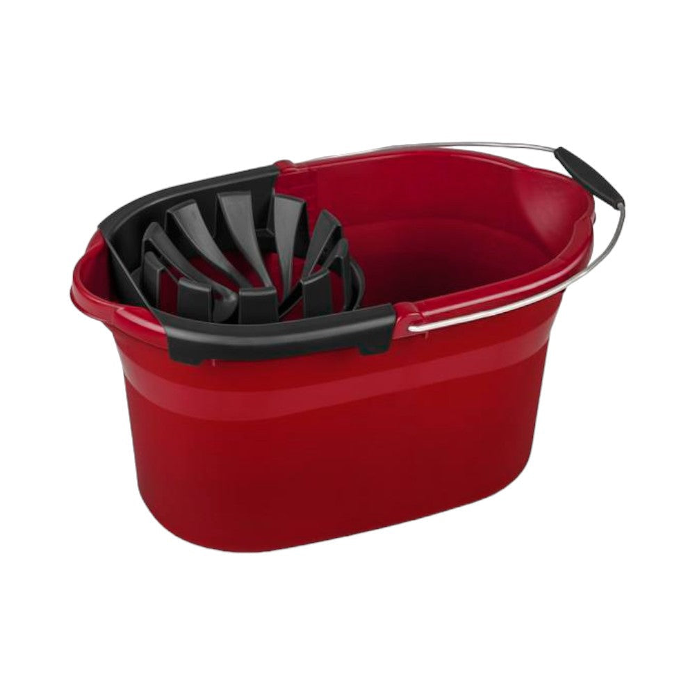 دلو بلاستيكي للممسحة من ستيرلايت، سعة 4.375 جالون، أحمر وأسود