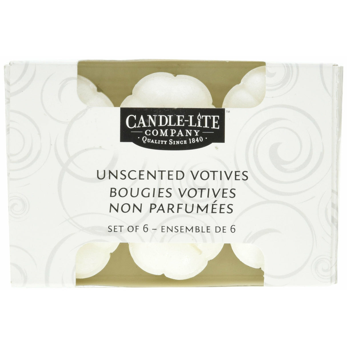 شموع فوتيف بدون رائحة من كاندل لايت، 6 قطع، ابيض