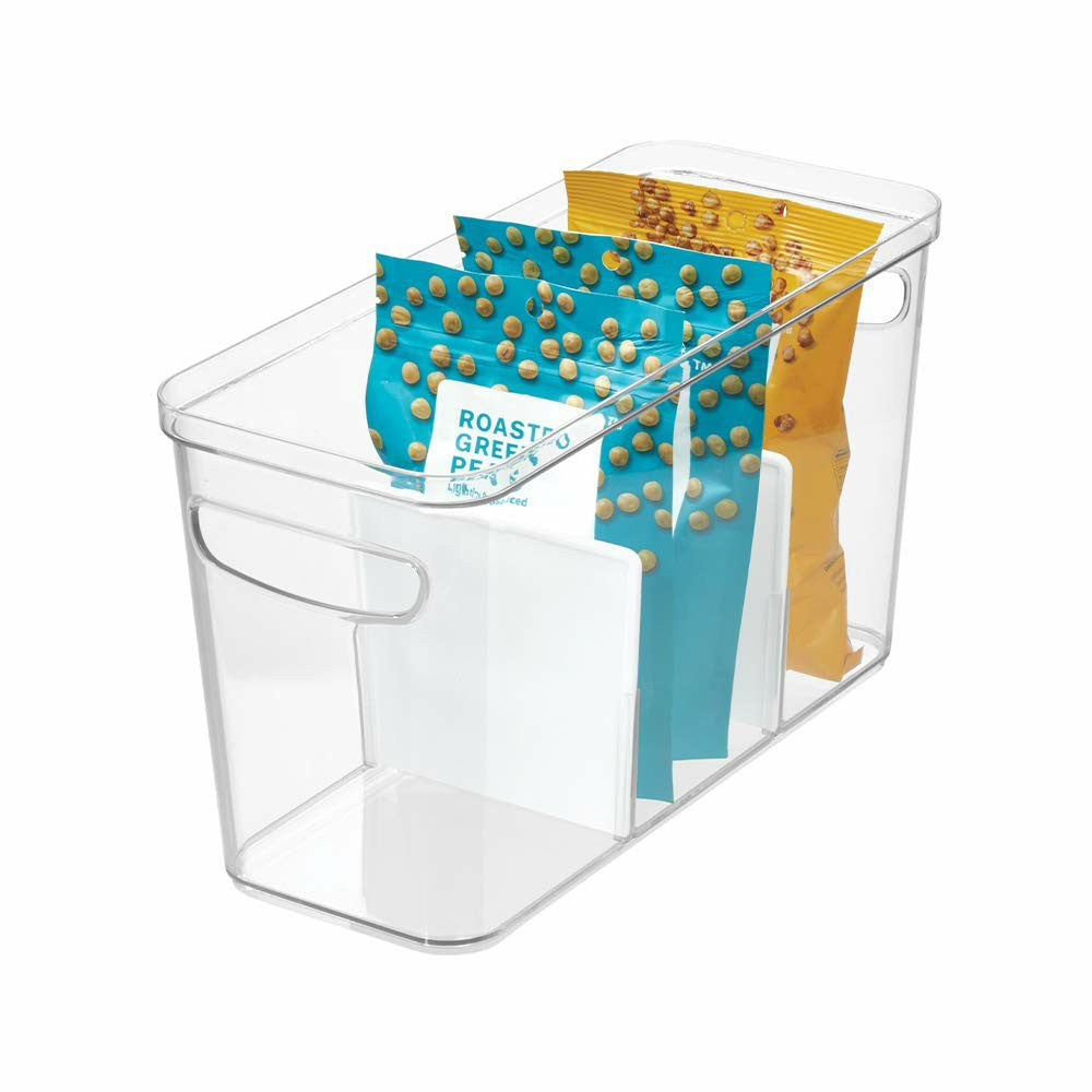 RPET Crisp Divided Bin 8 x 12 x 8 Clear/Matte White