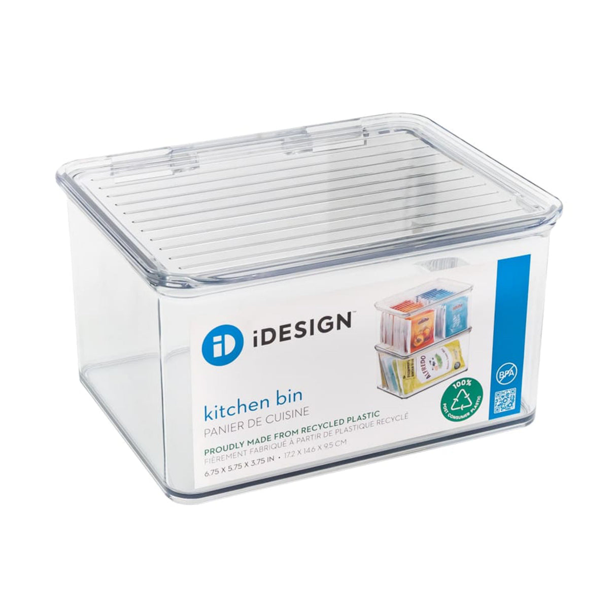 RPET Kitchen Binz Stackable Box 5.5" x 6.6" x 3.7" Clear