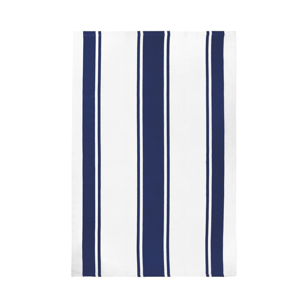 Waffle Stripe Towel- Ink Blue