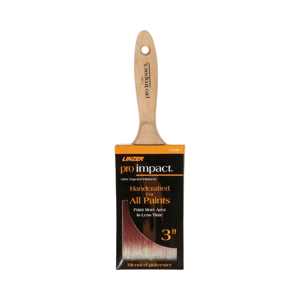 Linzer Polyester Paint Brush with Stainless Steel Trim, Light Brown