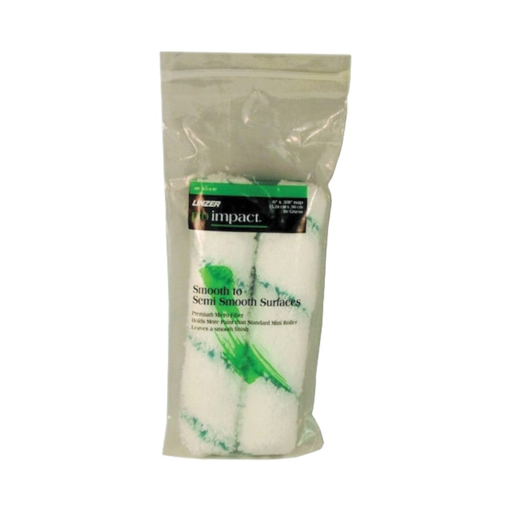 Linzer Microfiber Mini Roller Cover, 2 Pack, White