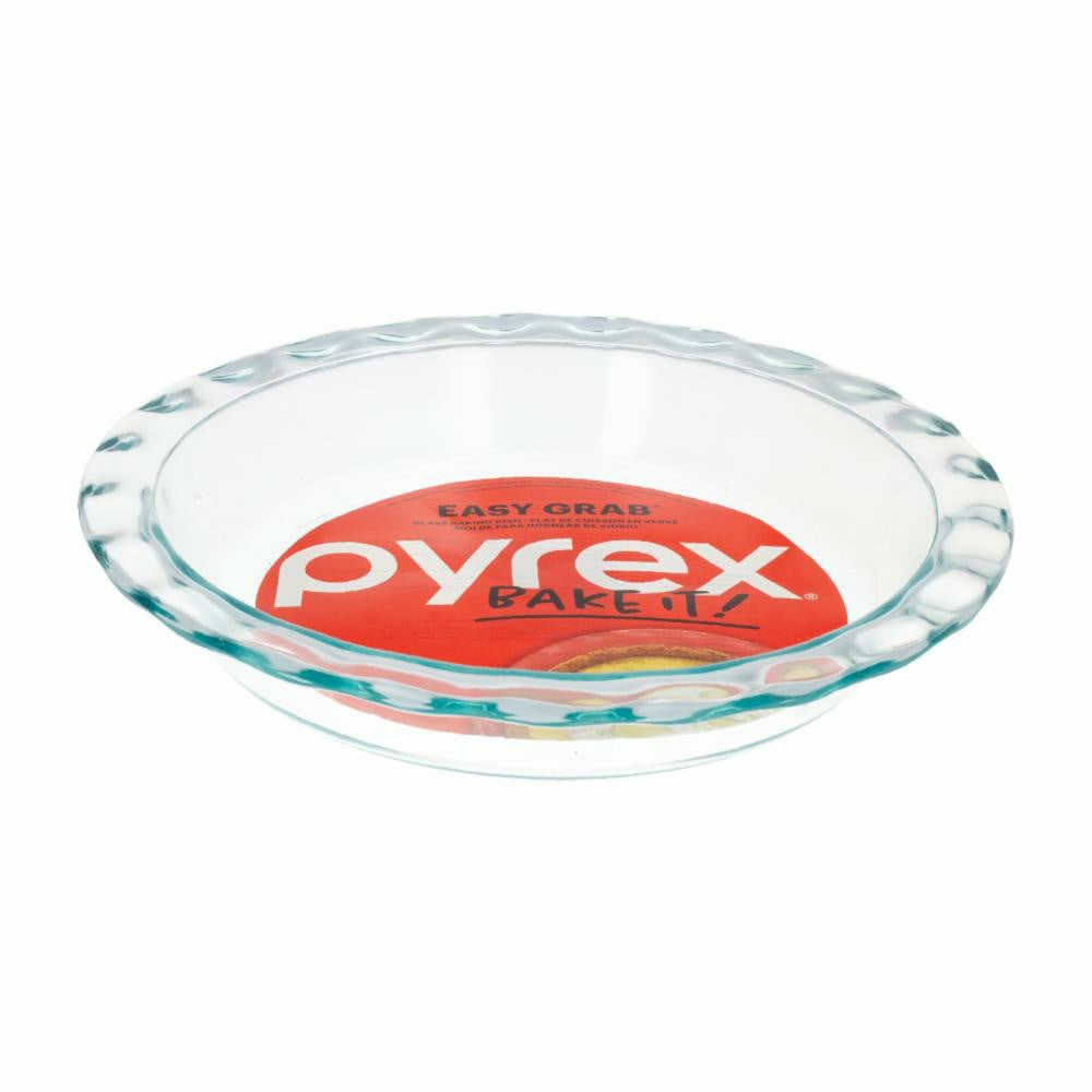 Pyrex Round Glass Pie Dish, 9.5", Clear