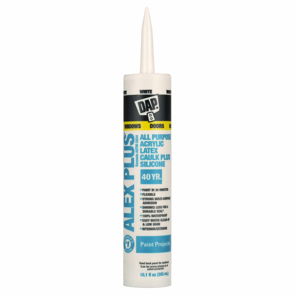 DAP Alex Plus Acrylic Latex Caulk White 10.1 oz.