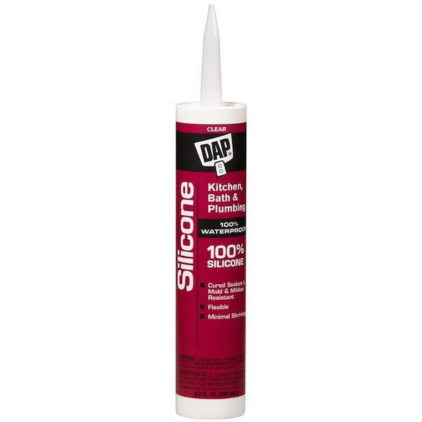Dab Premium Silicone Sealant for Kitchen and Bathroom, Clear, 9.8 oz