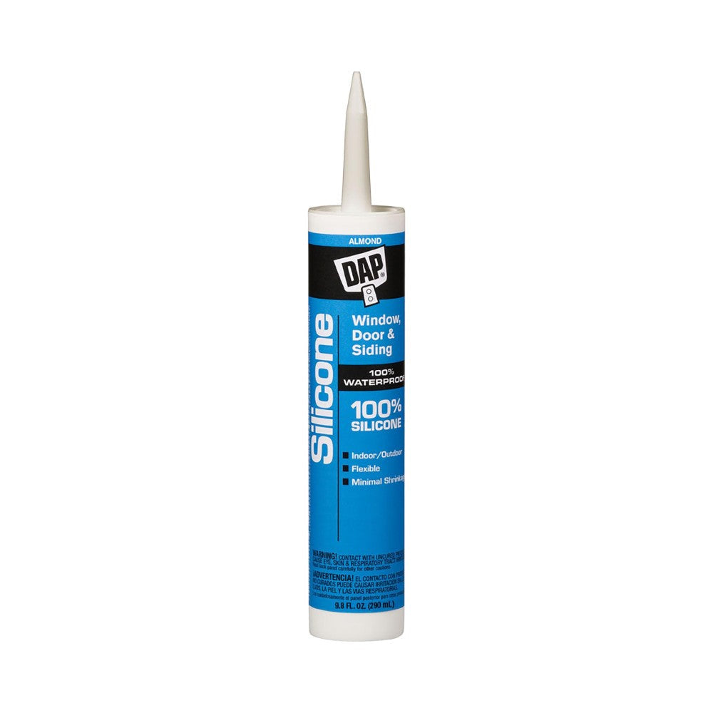 Dab Silicone Sealant, 9.8 oz, Compatible with Windows, Doors and Trim, Almond