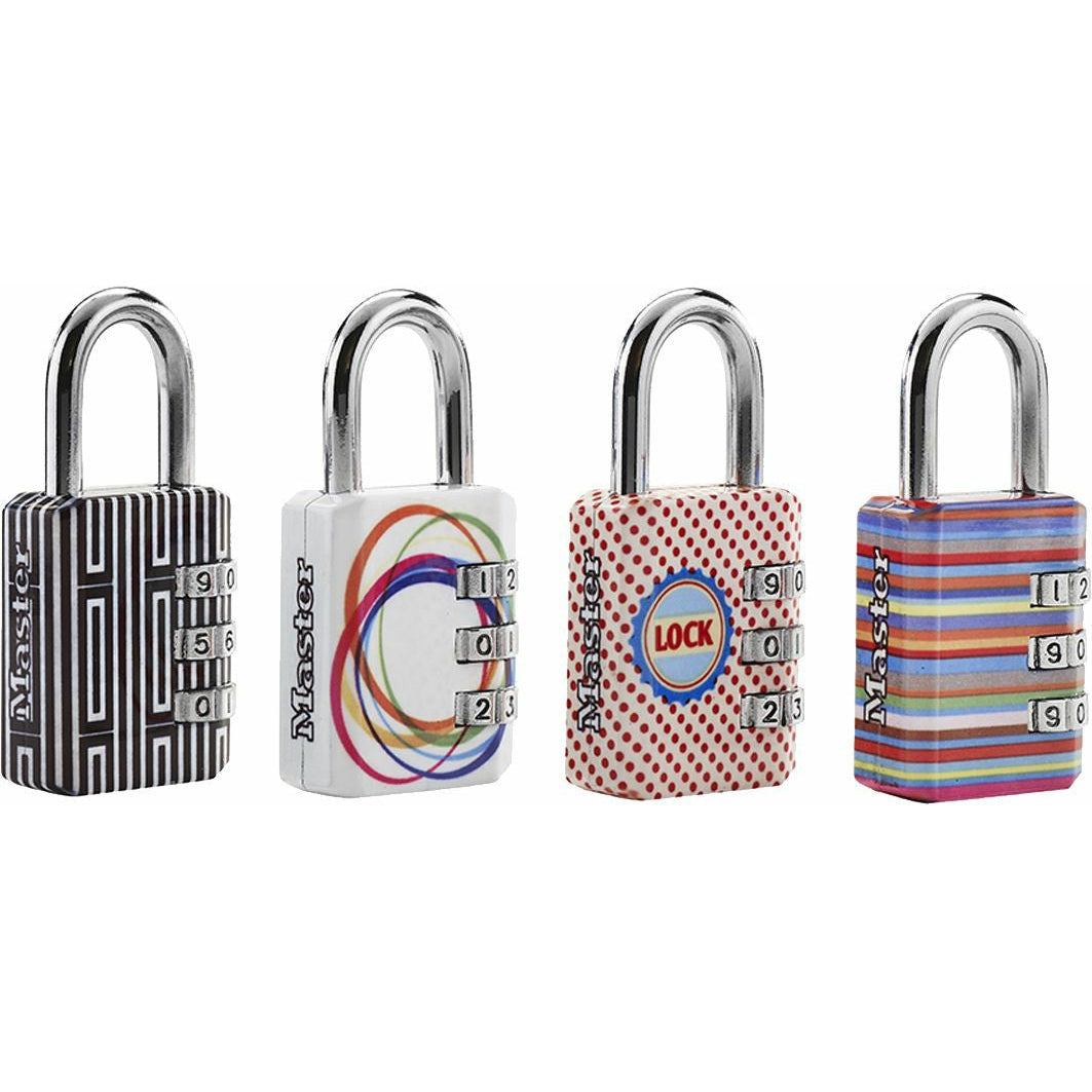 Master Lock Printed Design Padlock Set, 6.2 x 3.2 x 1.4 cm