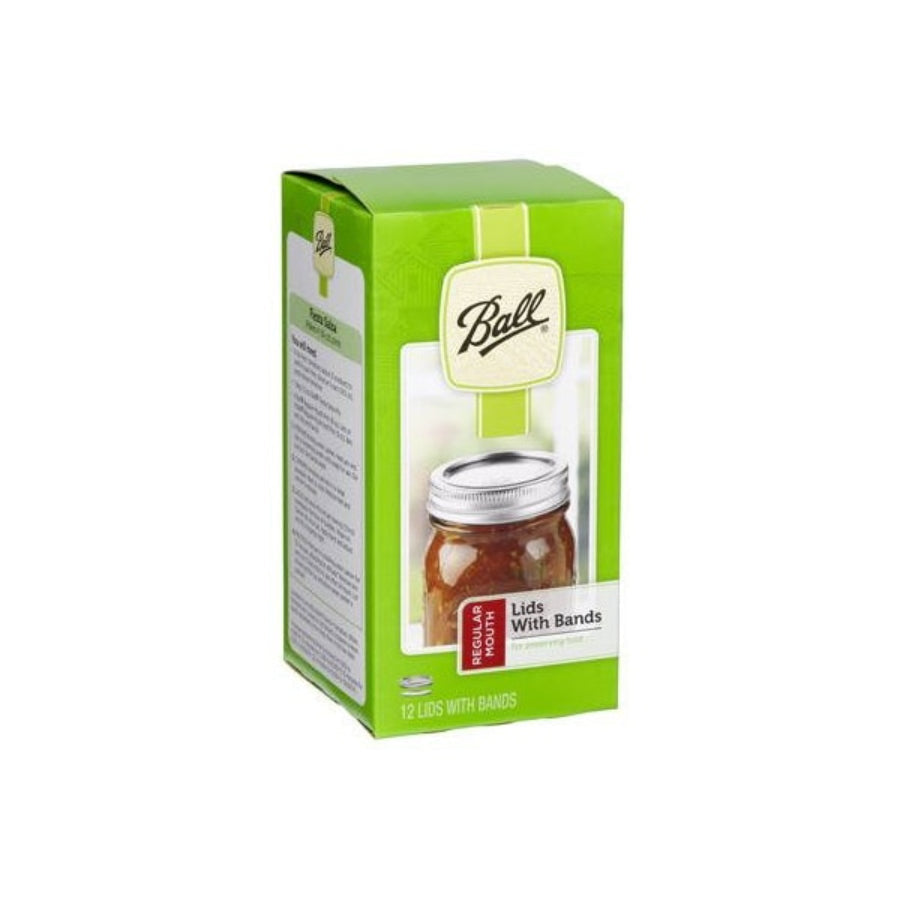 Ball Canning Mason Jar Lids & Bands Regular Mouth 12-Pk