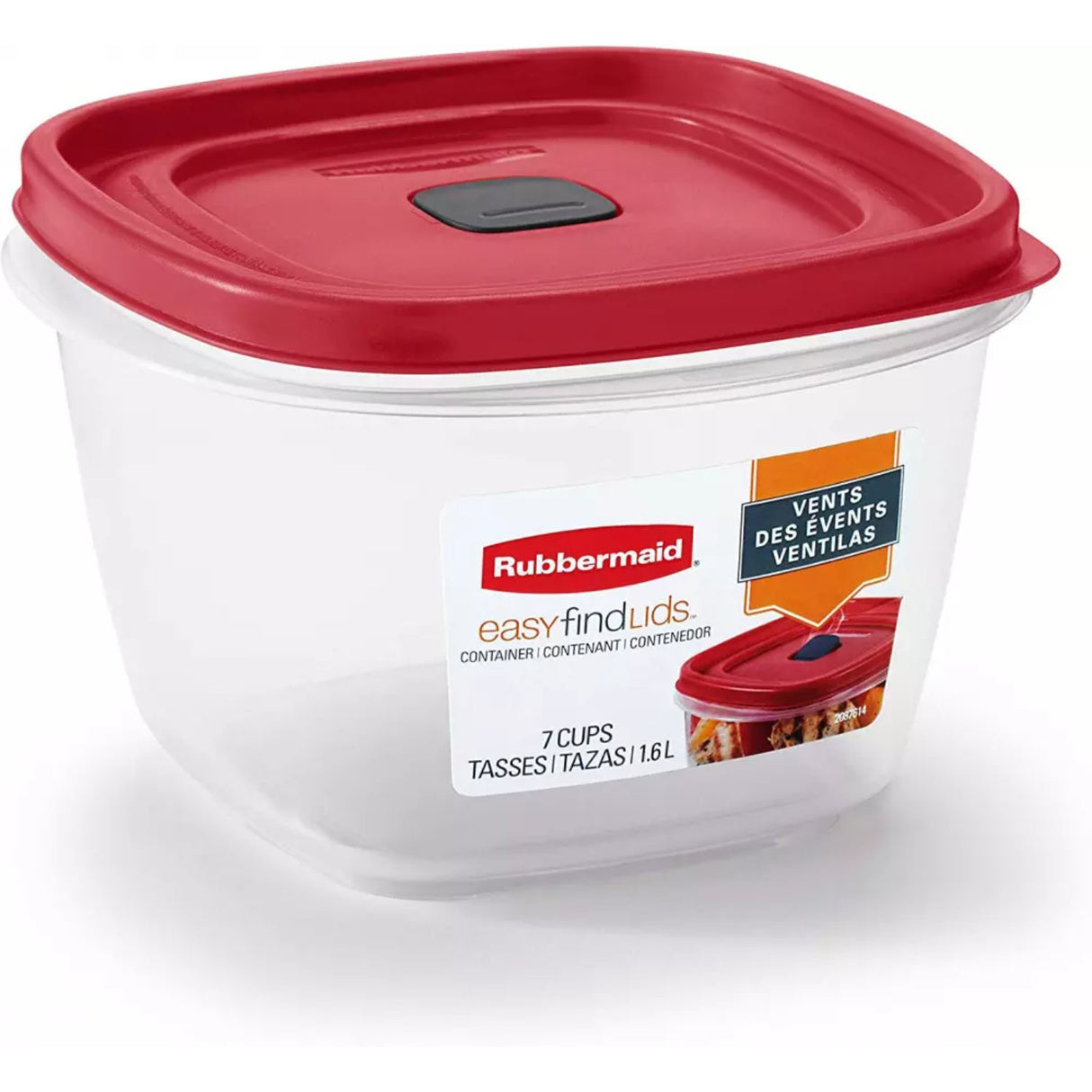 Food Storage Container with Easy-Find Lid Racer Red 7 Cup 3-Pk.