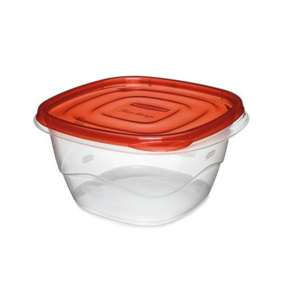 Square Food Storage Containers Ruby Red Lids 5.2 Cup 4-Pk.