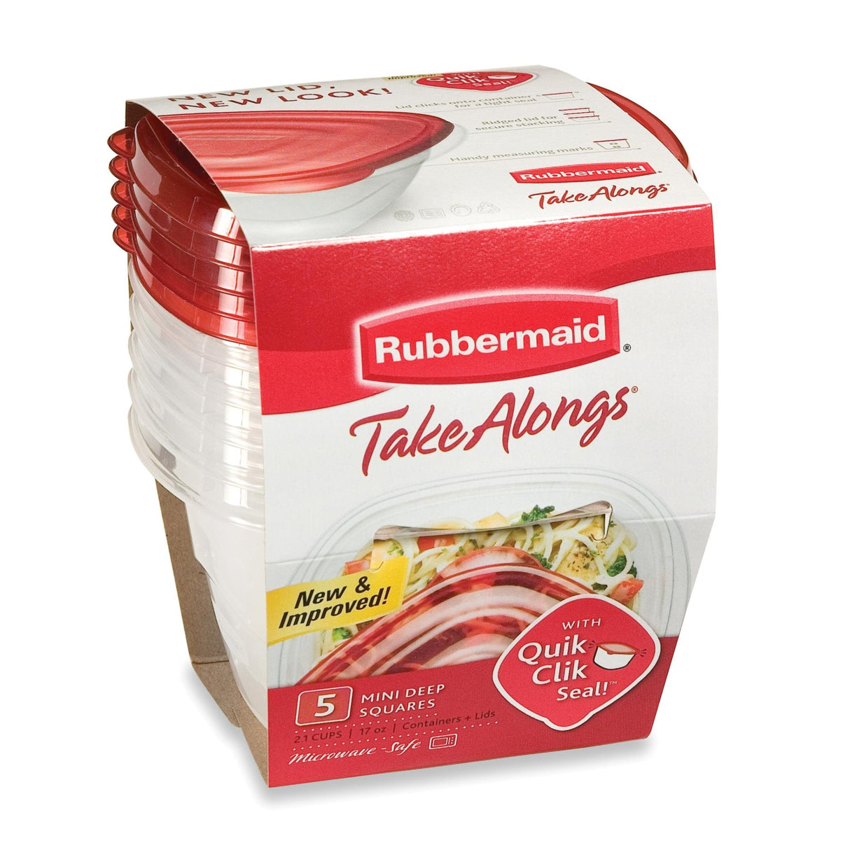 Mini Square Food Storage Containers 2.1 Cup 5-Pk