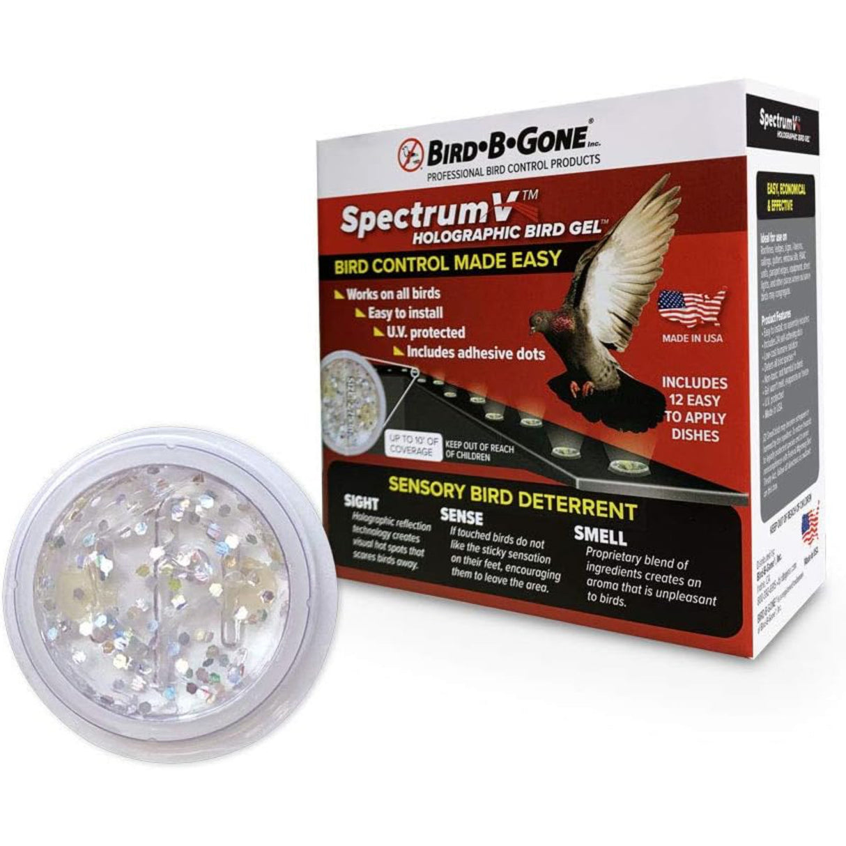 جل طارد الطيور الطيفي الهولوجرافي من بيرد بي جن 12 قطع