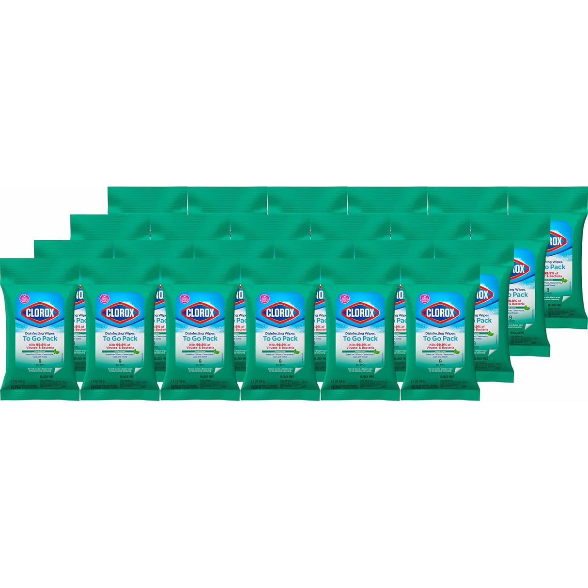Clorox On-The-Go Disinfecting Wipes, Household Essentials, Fresh Scent, 9 Count, Pack of 24