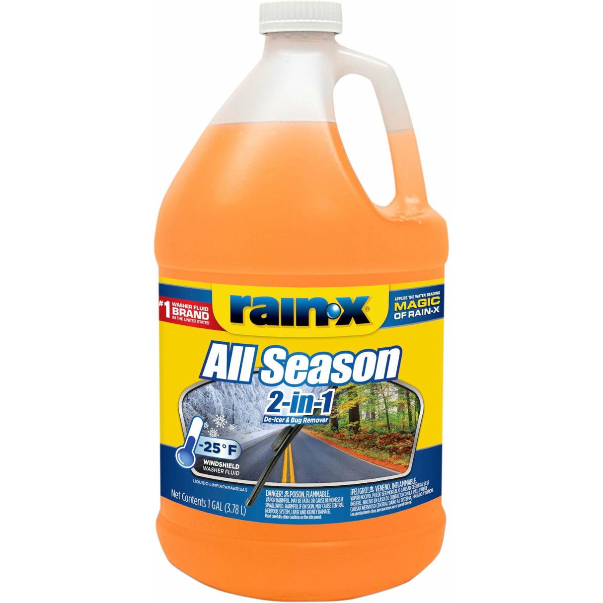 سائل غسيل الزجاج الأمامي 2 في 1 لجميع المواسم من راين-اكس - 3.78 لتر