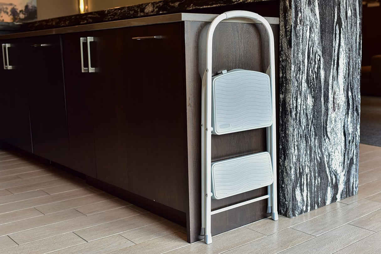 مقعد فولاذي من رابرميد، درجتين، فضي