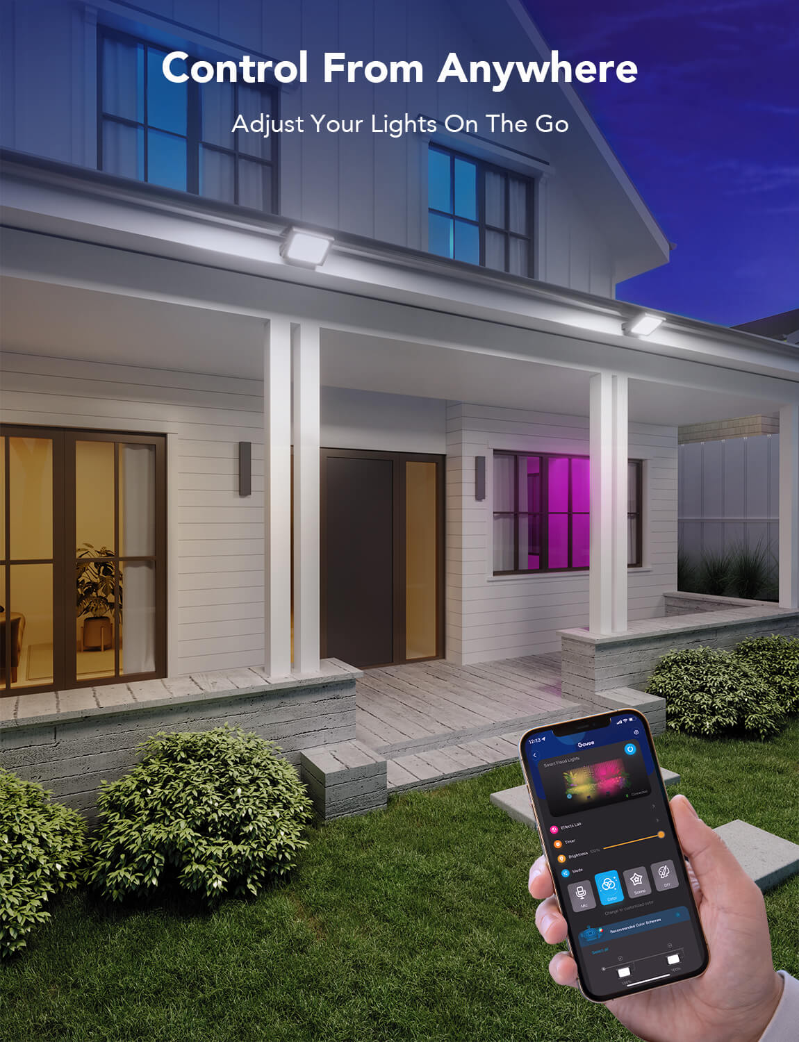 Govee RGBICWW LED Smart Flood Lights  (pack of 4)