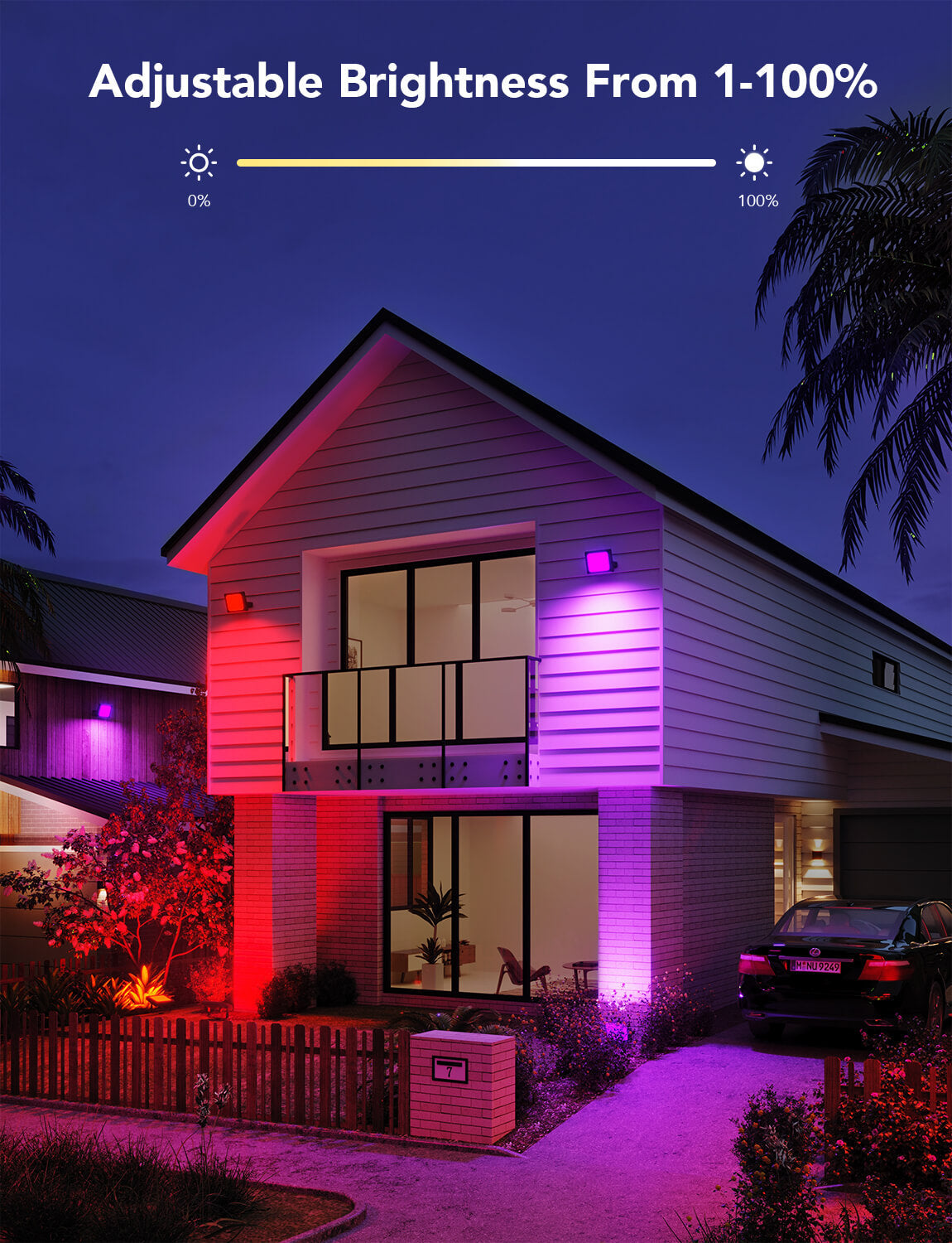 Govee RGBICWW LED Smart Flood Lights  (pack of 4)