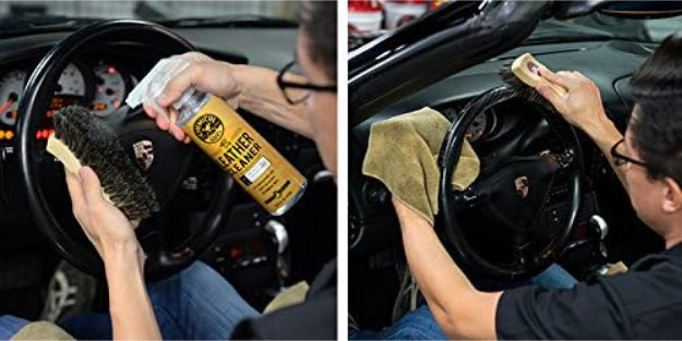 فرشاة تنظيف الجلد بشعيرات خيل طويلة كيميكال جايز - أسود وبيج-8