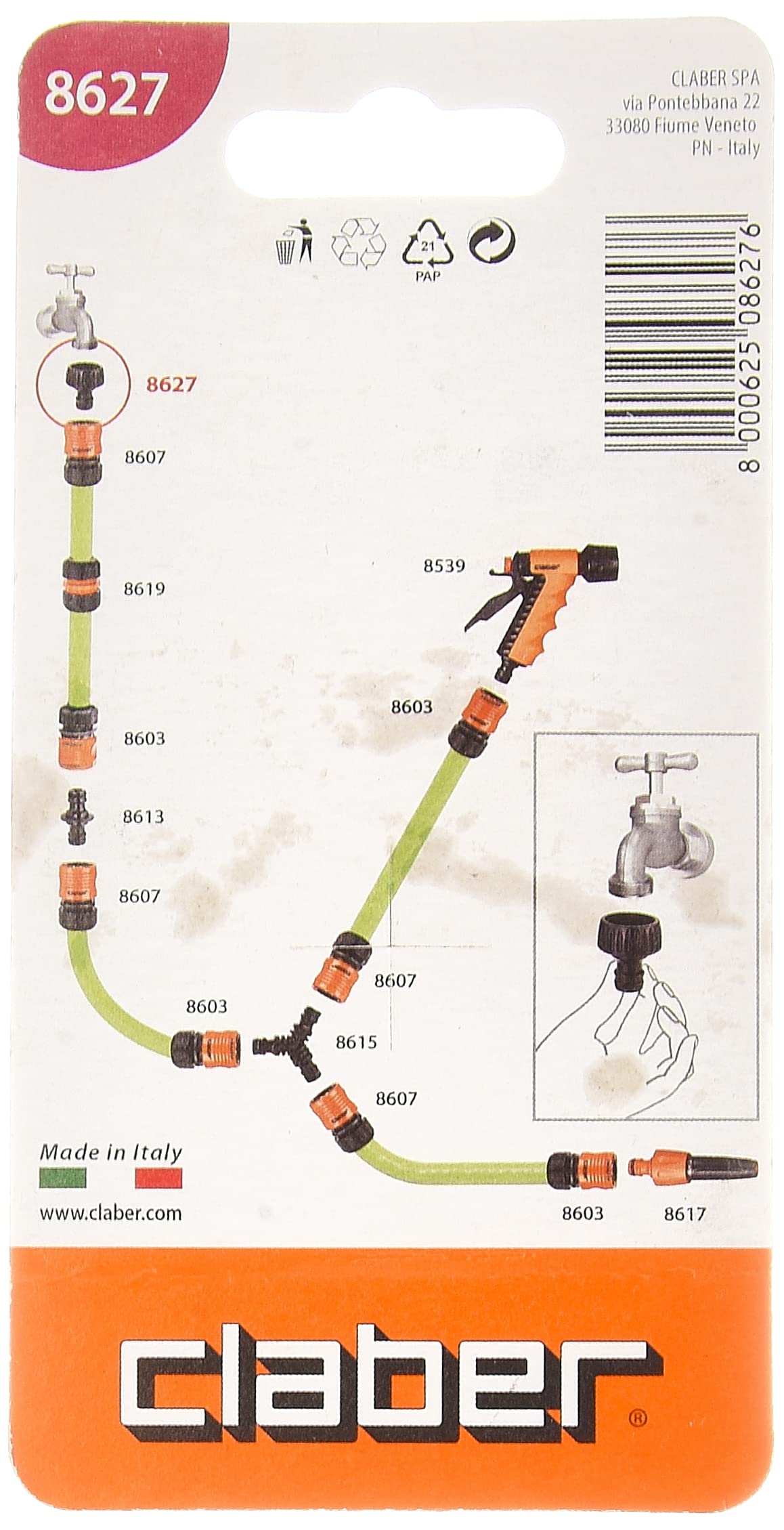 CONNECTOR 3/4" THREADED TAP CARD CLABER