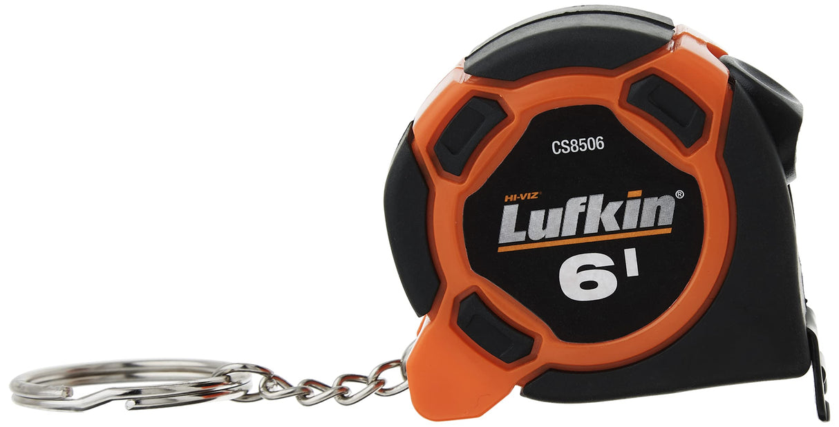Crescent Lufkin Measuring Tape with Keychain, 6 Inch, Black and Orange