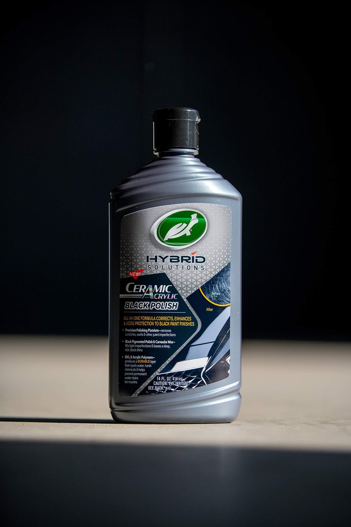 ملمع سيراميك اكريليك للسيارات السوداء هايبر سوليوشنز من تيرتل واكس - 414 مل
