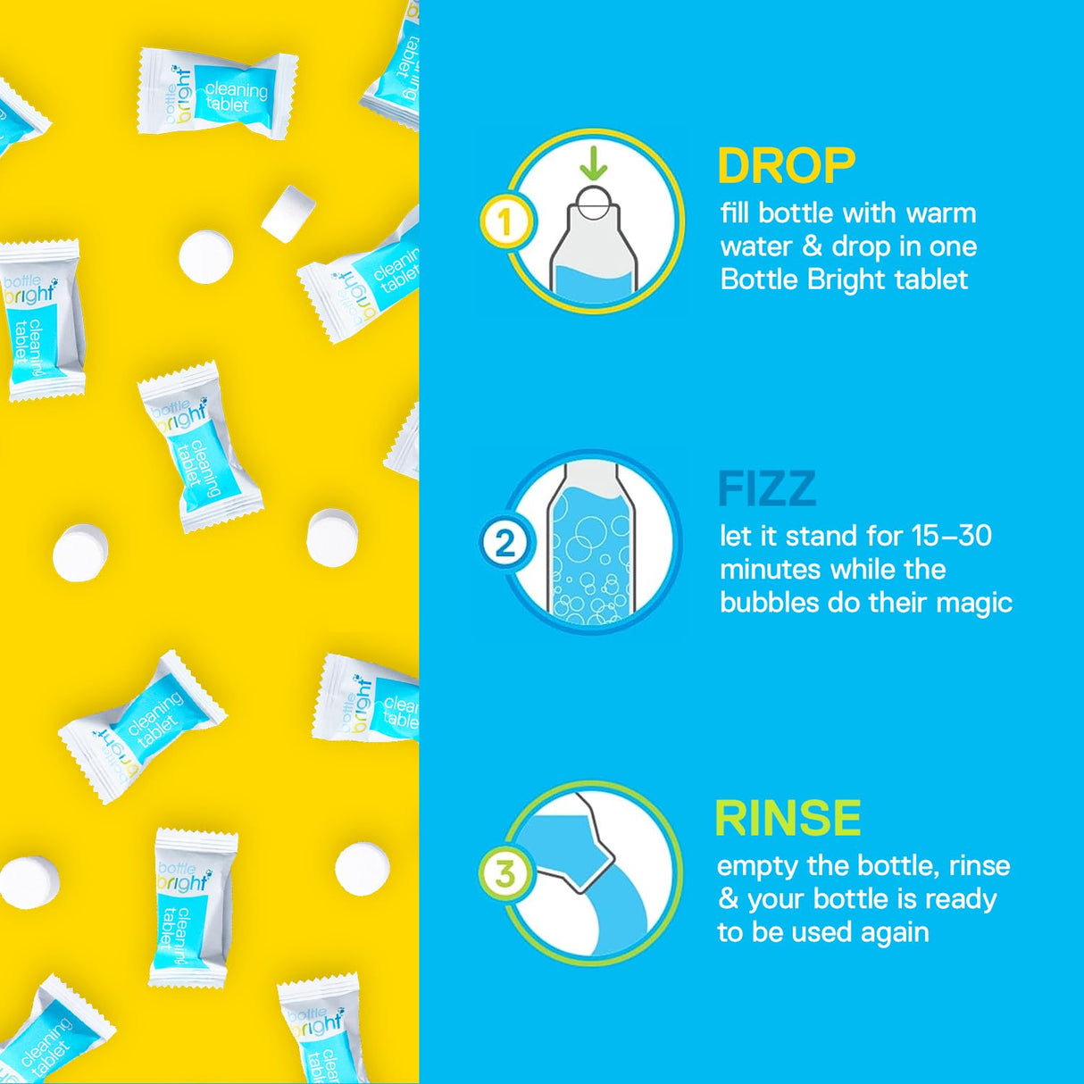 أقراص تنظيف الزجاجات من بوتل برايت ، 12 قطعة