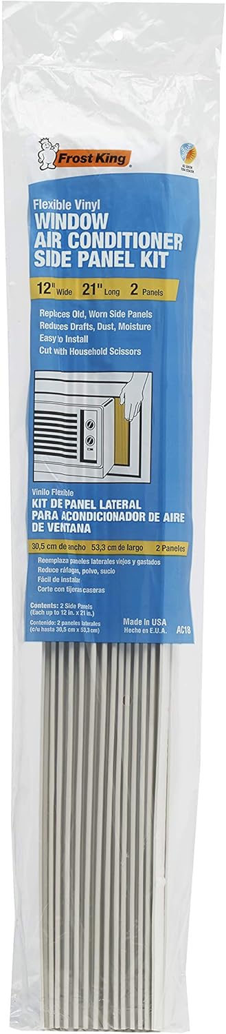 مجموعة ألواح جانبية فروست كينج لمكيف الهواء من الفينيل المرن، عبوتان، 12 × 21 بوصة