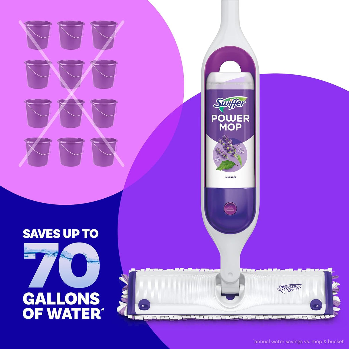 Swiffer Power Mop Floor Cleaning Solution, Lavender Scent, 25.3 oz